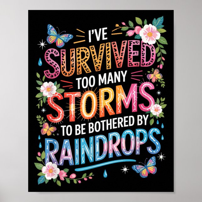 Affiche I’ve Survived Many Storms, Motivational Inspiring  (Devant)