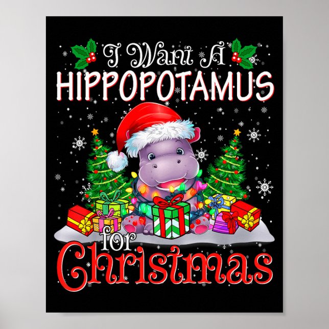 Affiche I Want A Hiptamus Christmas Xmas Hip Lover Boy Gir (Devant)