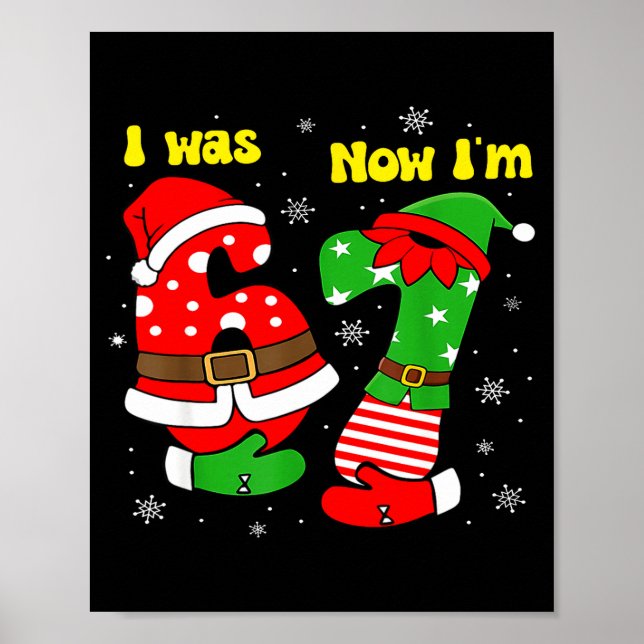 Affiche I Was 6 Now I'm 7 67 Seven Year Old Birthday Girls (Devant)