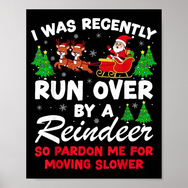 Affiche I Was Recently Run Over By A Reindeer Funny Christ (Devant)