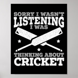 Affiche I Was Thinking About Cricket Cricketer Sport Ll Ga