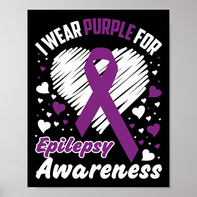 Affiche I Wear Purple For Epilepsy Awareness  (Devant)