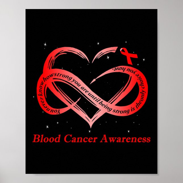 Affiche I Wear Red For Blood Cancer Awareness Warrior  (Devant)