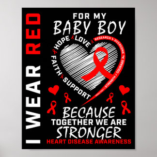 Affiche I Wear Red For My Son Heart Disease Awareness Prod