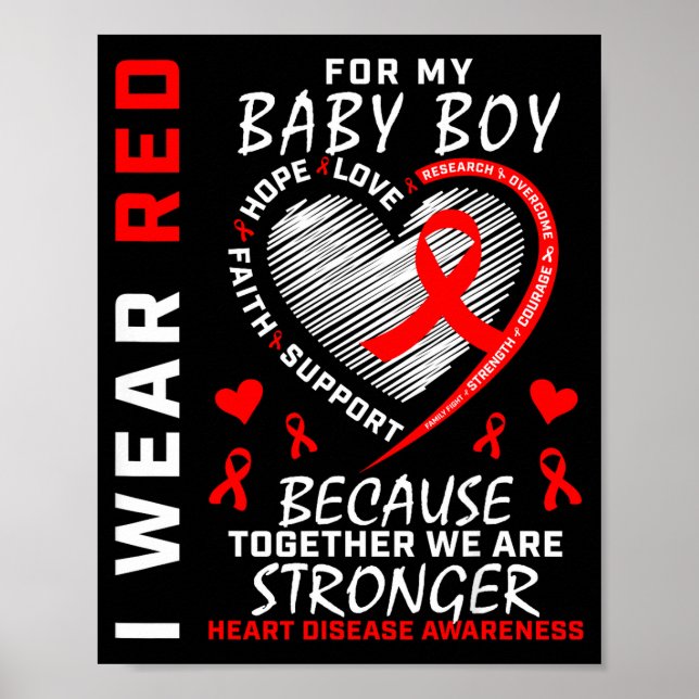 Affiche I Wear Red For My Son Heart Disease Awareness Prod (Devant)