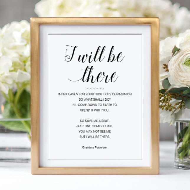 Affiche I Will Be There Memorial First Holy Communion (Créateur téléchargé)