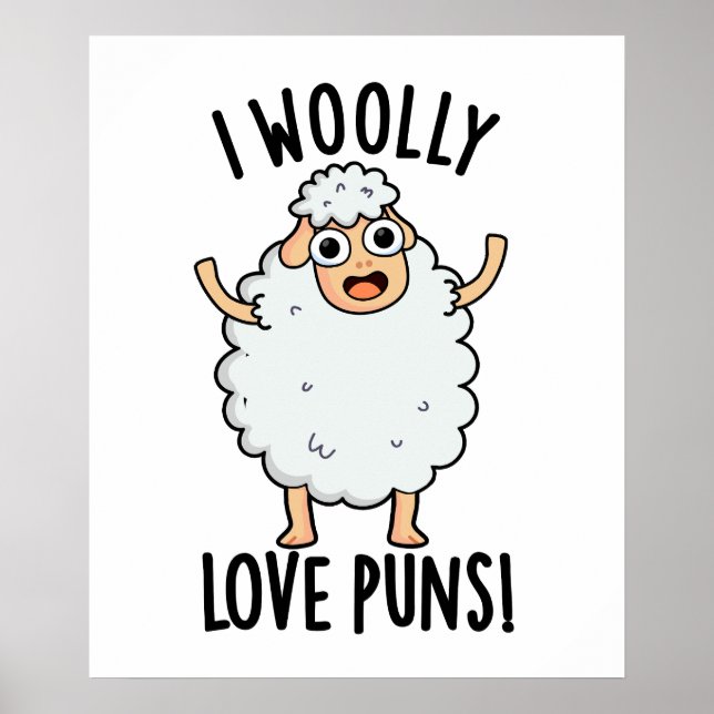 Affiche I Wooly Love Puns Funny Sheep Pun  (Devant)