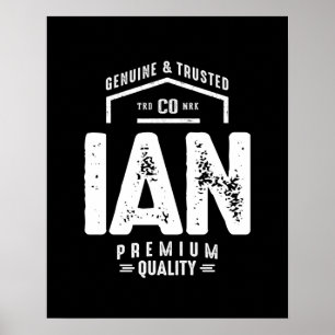 Affiche Ian Nom personnalisé Cadeau Anniversaire