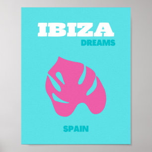 Affiche Ibiza, Espagne, Art Voyage, Preppy Room