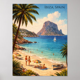 Affiche Ibiza Espagne Rétro Art de Plage – Voyage Vintage
