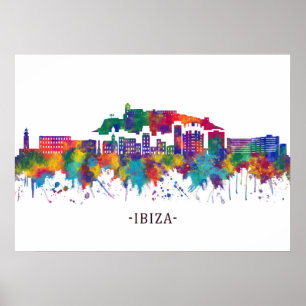 Affiche Ibiza Espagne Skyline