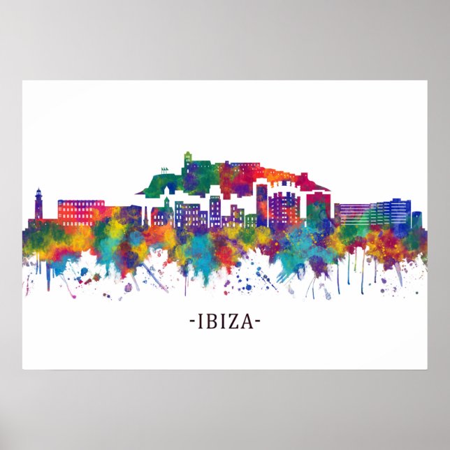 Affiche Ibiza Espagne Skyline (Devant)
