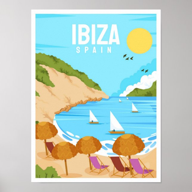 Affiche Ibiza Espagne Vintage voyage d'art (Devant)