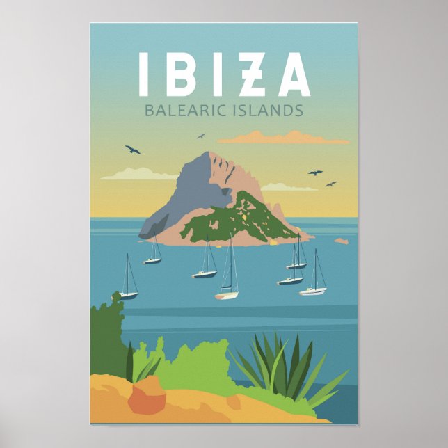 Affiche Ibiza Espagne Voyage Art Vintage (Devant)