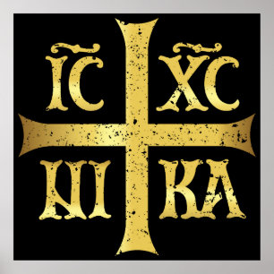 AFFICHE IC XC NIKA JESUS CHRIST CONQUÊTES