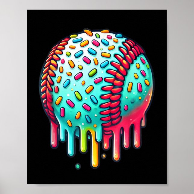 Affiche Ice Cream Drip Baseball Stuff Baseball Driff Pour  (Devant)