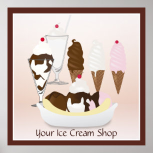 Affiche Ice Cream Shop Gros signe