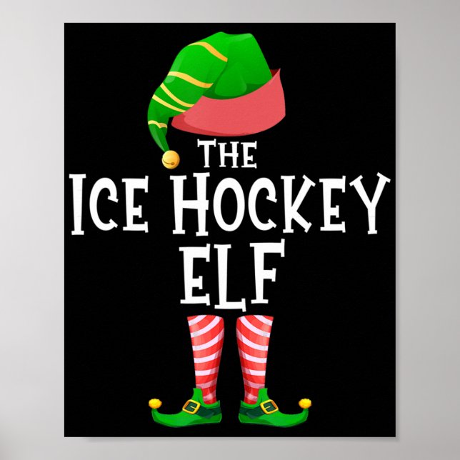 Affiche Ice Hockey Elf Matching Family Group Christmas Par (Devant)