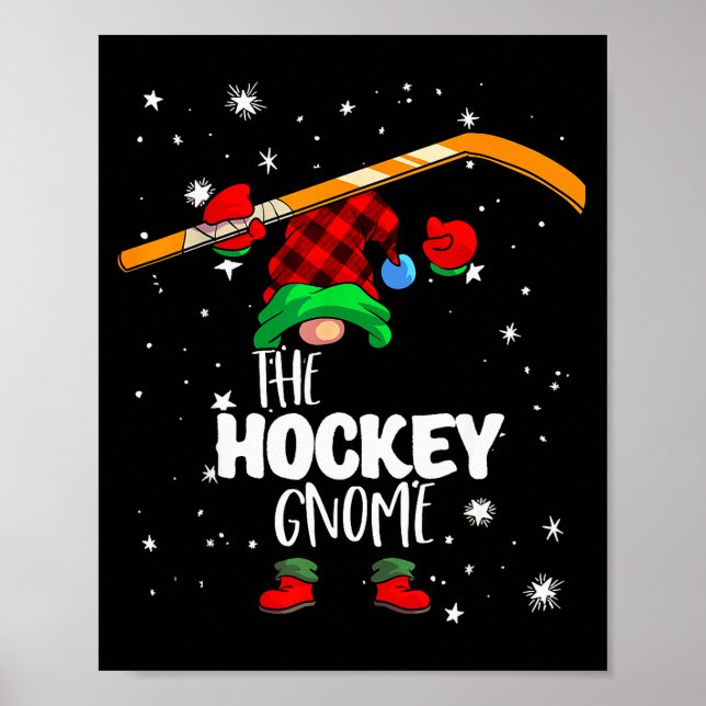 Affiche Ice Hockey Gnome Red Buffalo Plaid Matching Family (Devant)