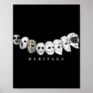 Affiche Ice Hockey Goalie Evolution Vintage to Modern Mask