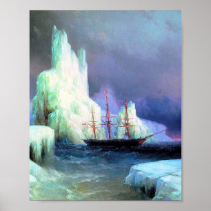 Affiche Icebergs in the Atlantic by Ivan Aivazovsky
