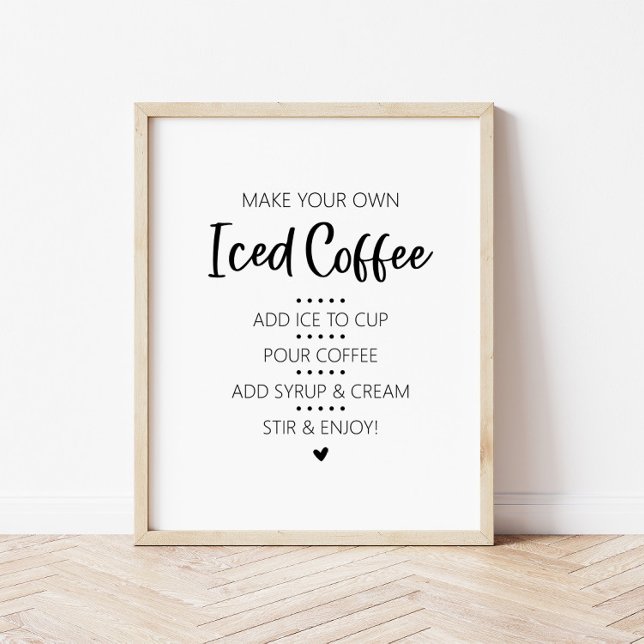 Affiche Iced Coffee Bar Drink Sign (Créateur téléchargé)