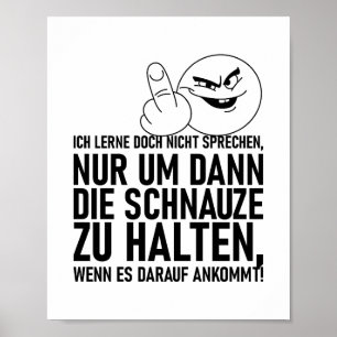 AFFICHE ICH LERNE DOCH NICHT SPRECHEN