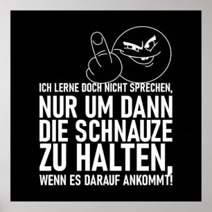 AFFICHE ICH LERNE DOCH NICHT SPRECHEN