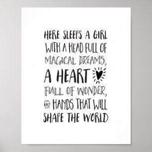Affiche Ici coule une fille avec une tête pleine de rêves
