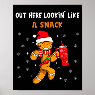 Affiche Ici dehors, ressemblant à un snack Funny Gingerbre