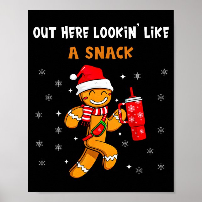Affiche Ici dehors, ressemblant à un snack Funny Gingerbre (Devant)