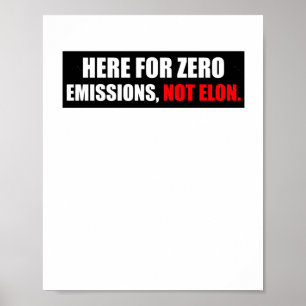 Affiche Ici, Émissions Zéro Pas Elon Anti Elon Bumper