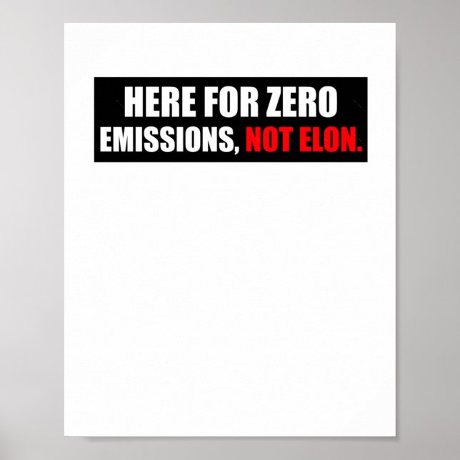 Affiche Ici, Émissions Zéro Pas Elon Anti Elon Bumper (Devant)