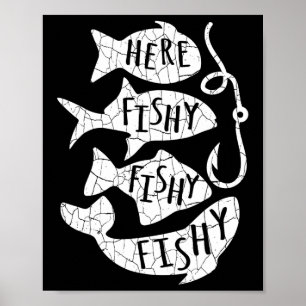 Affiche Ici Poisson Poissonnier Cadeau Drôle Pour Les Amat
