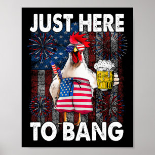 Affiche Ici Pour Bang Poulet 4 juillet Nous Drapeau Frappe