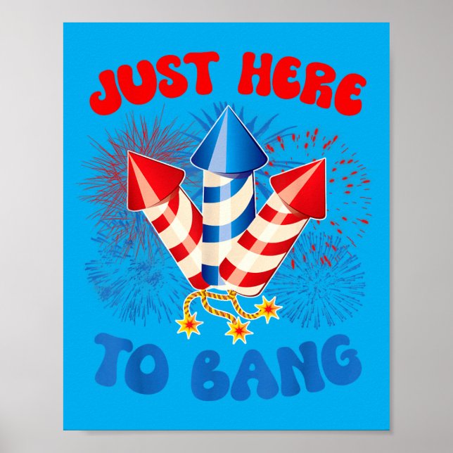 Affiche Ici pour claquer drôle 4 juillet drapeau américain (Devant)