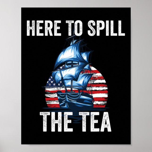 Affiche Ici Pour Déverser Le Tea Us Patriotic Pride 4th Of (Devant)