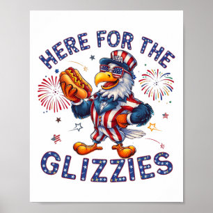 Affiche Ici Pour Le Drapeau Américain De Chien Chaud Glizz