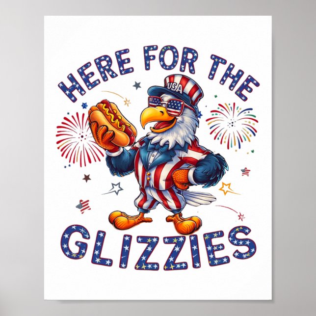 Affiche Ici Pour Le Drapeau Américain De Chien Chaud Glizz (Devant)