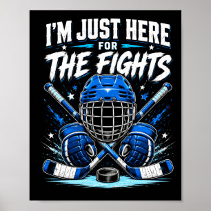 Affiche Ici pour les combats de hockey sur glace sports ho
