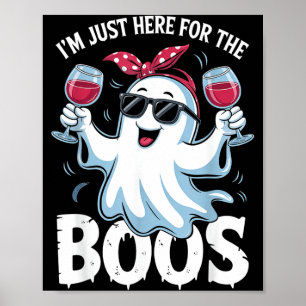 Affiche Ici pour les fantômes mignons drôles d'Halloween p