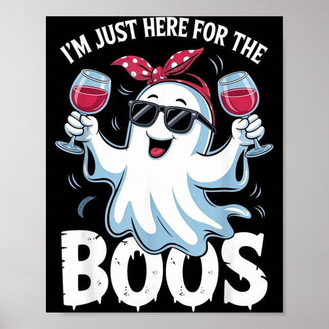 Affiche Ici pour les fantômes mignons drôles d'Halloween p (Devant)
