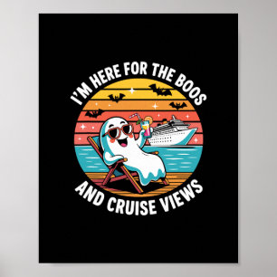 Affiche Ici pour les huées et la fête d'Halloween avec vue