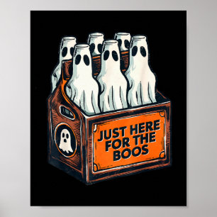 Affiche Ici pour les huées Halloween 6 Pack Alcool Abeille