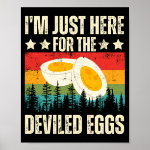 Affiche Ici pour les œufs farcis humour foodie amateurs de