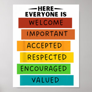 Affiche Ici, Tout Le Monde Est Bienvenue Important Respect