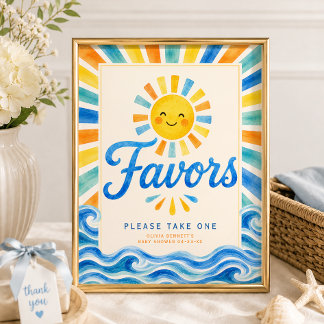 Affiche Ici vient le fils Favors Signe Cadeau de Baby Show