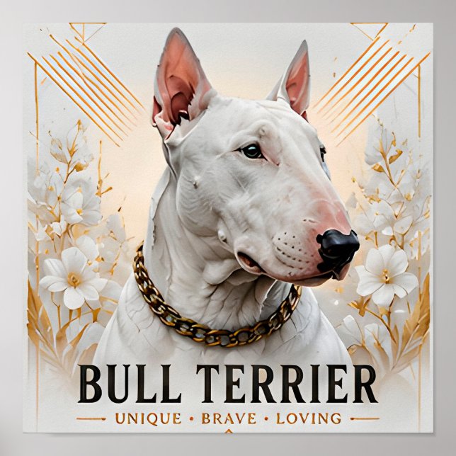 Affiche Icône Bull Terrier Intrépide (Devant)