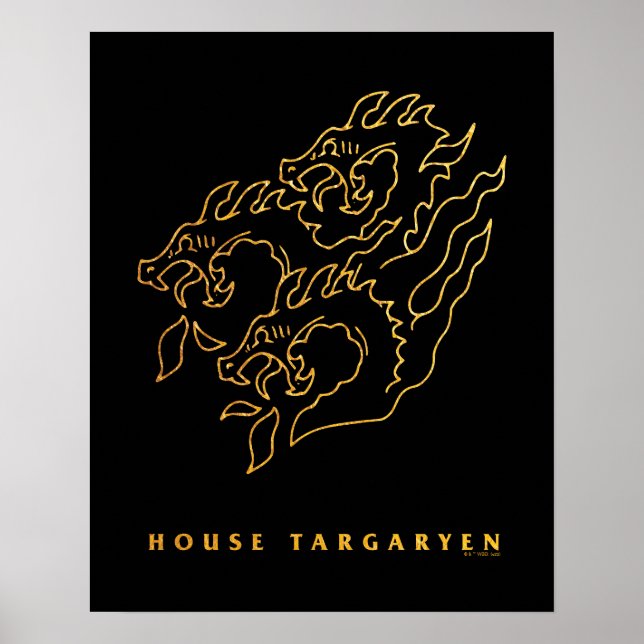 Affiche Icône de la maison Targaryen (Devant)