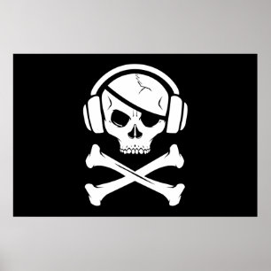 Affiche Icône de la piraterie anti-RIAA de pirate de